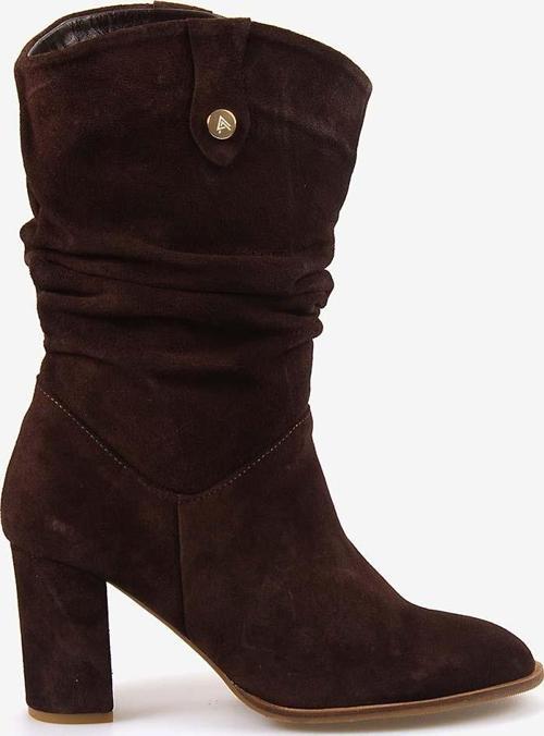 Hakiki Deri Süet Kadın Çizme 25-100670K