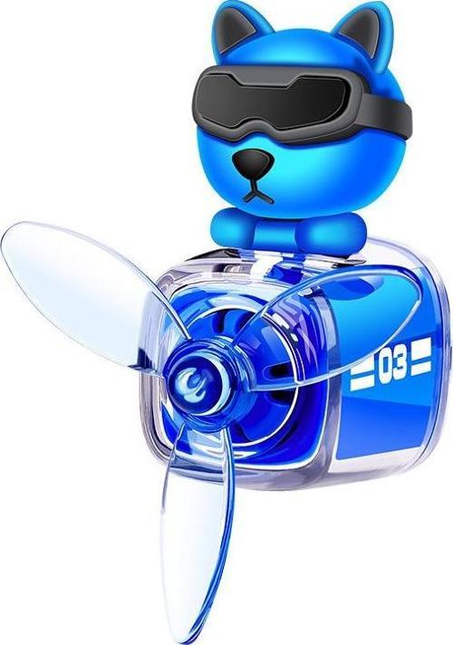 Pervaneli Klima Süsü Oto Koku Klipsi Mavi Pilot Kedi Hava Ferahlatıcı Maskot