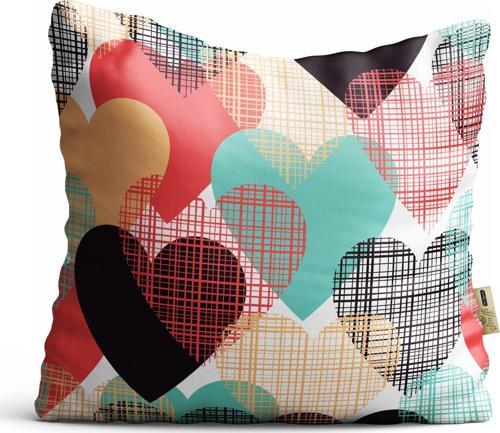 Kırlent Kılıfı 42x42cm Dekoratif Kırlent Yastık Kılıfı Çok Kalpli Modeli Pat 30