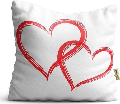Kırlent Kılıfı 42x42cm Dekoratif Kırlent Yastık Kılıfı 2 Kalpli Modeli Lv 01