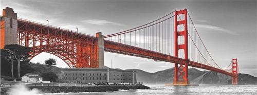 1000 Parça Yap boz Panaromik San Francisco 34x96 Puzzle Keskin Color Puzz