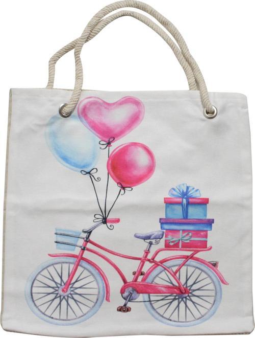 Bez Çanta Plaj Çantası Alışveriş Bez Torbası İpli Dijital Baskı Bf08