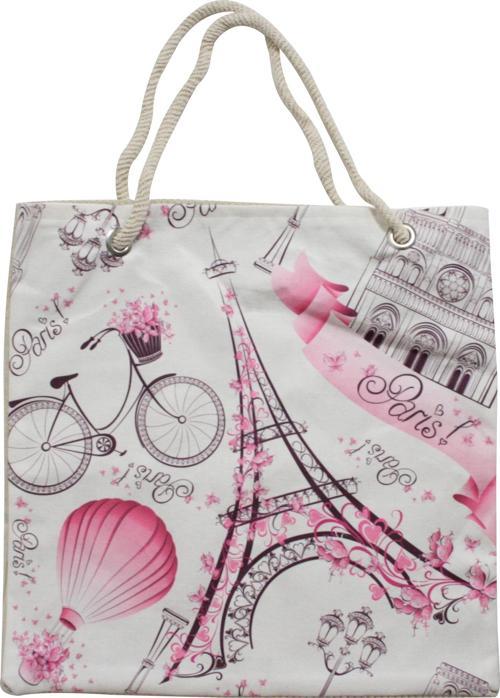Bez Çanta Plaj Çantası Alışveriş Bez Torbası İpli Dijital Baskı Paris Lv03