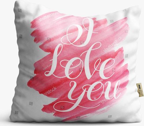 Kırlent Kılıfı 42x42cm Dekoratif Kırlent Yastık Kılıfı Kalpli Tasarım Modeli Lv 13