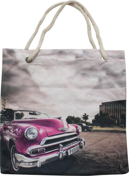 Bez Çanta Plaj Çantası Alışveriş Bez Torbası İpli Dijital Baskı Nostalji Krm32