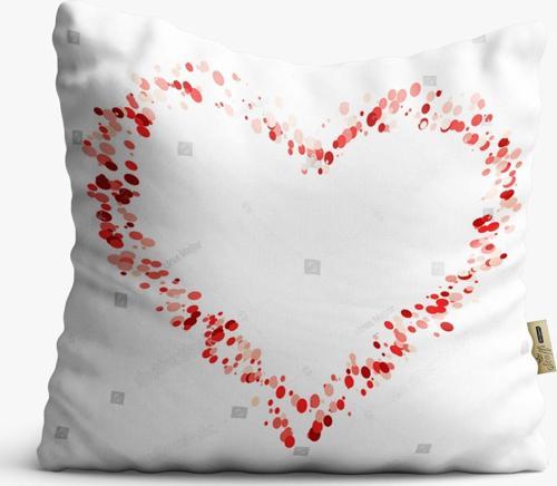 Kırlent Kılıfı 42x42cm Dekoratif Kırlent Yastık Kılıfı Kalpli Tasarım Modeli Lv 10