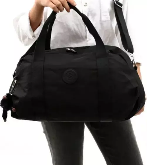 - Hüseyin 1361 1123 Suya Dayanıklı Krinkıl Kumaş Çapraz Askılı Unisex Seyahat ve Spor Çantası - Siyah