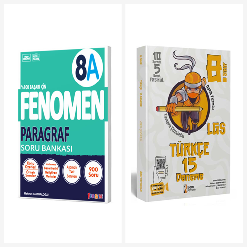 Fenomen 8. Sınıf Paragraf A Soru Bankası + İsem 15 Deneme Seti 2 Kitap Fenomen Yayınları