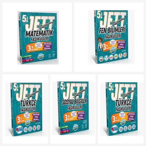 Ünlüler Karması 5. Sınıf Tüm Dersler Jett Fasikülleri Seti 5 Kitap 