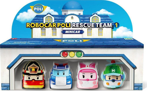Eğlenceli Oyuncak POLI MRT-674 Robocar Poli Mini Transforming Kasabanın Kurtarma Araçları 4lü Set Kız Erkek Çocuk Oyun