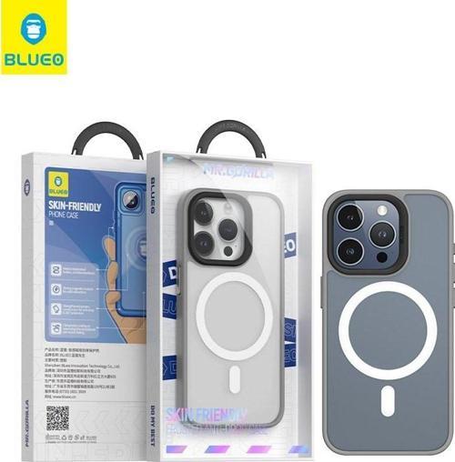 iPhone 15 Pro Max Uyumlu Frosted Dual Color Skin Friendly Magsafe Kılıf Gri