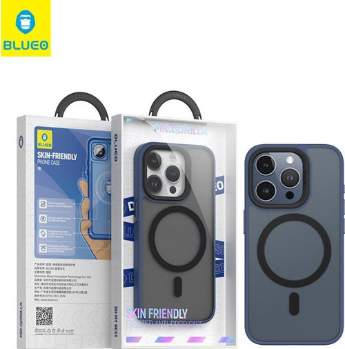 iPhone 15 Uyumlu Frosted Dual Color Skin Friendly Magsafe Kılıf Lacivert
