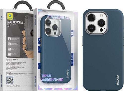 iPhone 15 Pro Uyumlu Deri Premium Magsafe Kılıf Lacivert