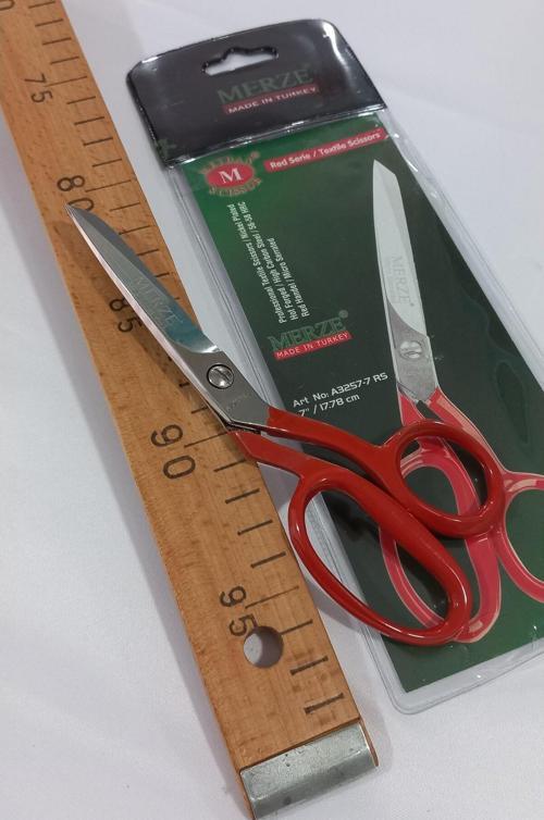 Kırmızı Saplı Deri Regula Makası No:7 Kumas Terzi 18 cm