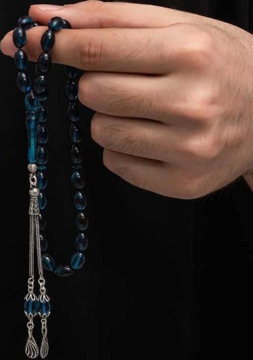 Gümüş Püskül Sıkma Kehribar Tesbih