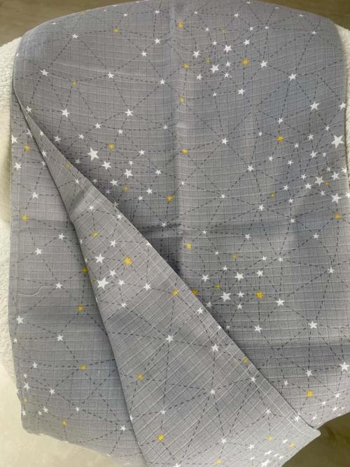80 x 90 Unisex Bebek Battaniyesi – Gri & Sarı Yıldız Desenli Müslin