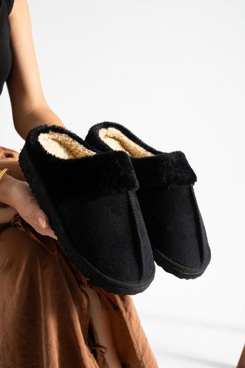 Kadın Tüylü Peluş Sessiz Ev Terliği Terlik TS1194