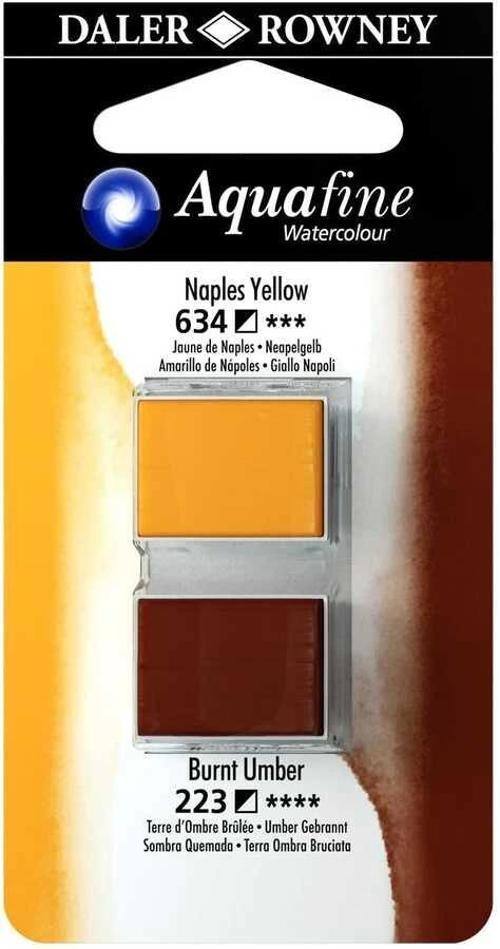 Aquafine 1/2 Tablet Sulu Boya 2'li Set NAPLES YELLOW / BURNT UMBER