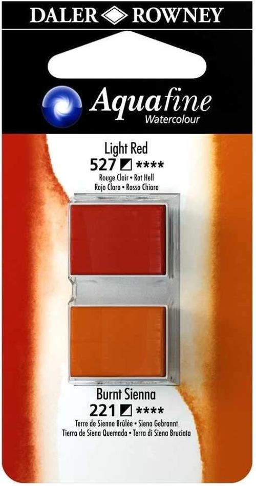 Aquafine 1/2 Tablet Sulu Boya 2'li Set LIGHT RED / BURNT SIENNA
