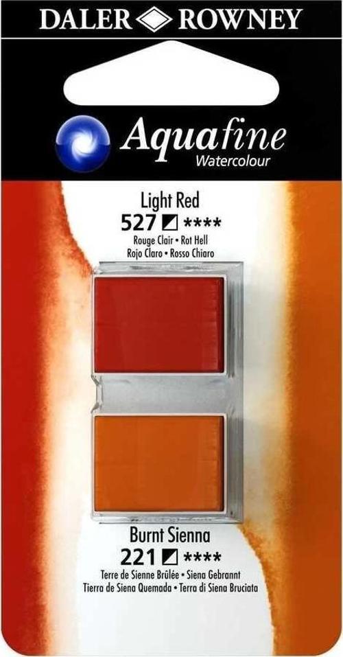 Aquafine 1/2 Tablet Sulu Boya 2'li Set LIGHT RED / BURNT SIENNA