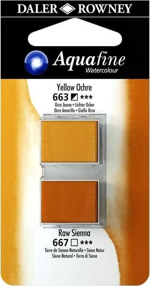 Aquafine 1/2 Tablet Sulu Boya 2'li Set YELLOW OCHRE / RAW SIENNA
