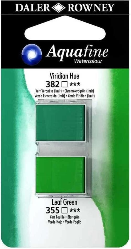 Aquafine 1/2 Tablet Sulu Boya 2'li Set VIRIDIAN HUE / LEAF GREEN