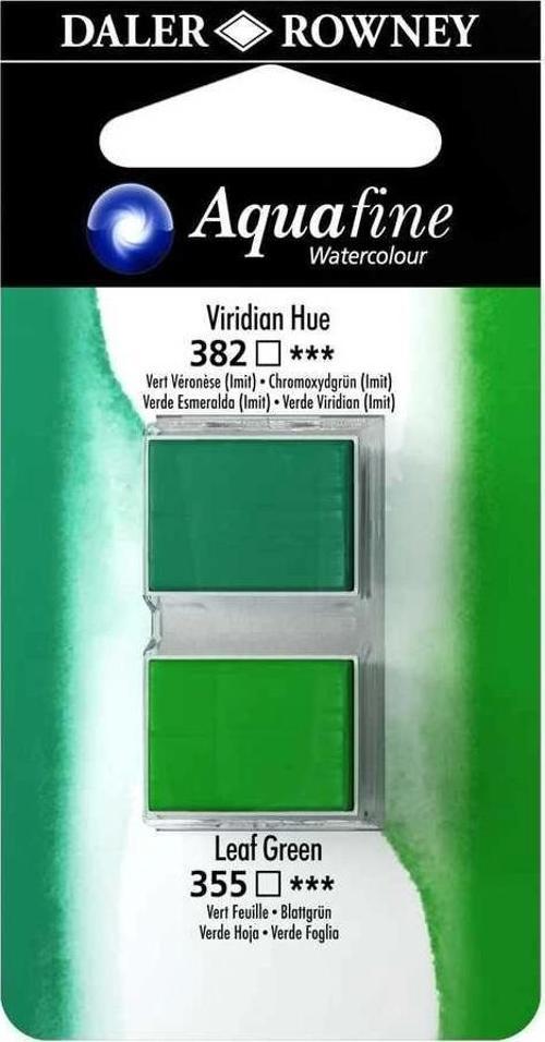Aquafine 1/2 Tablet Sulu Boya 2'li Set VIRIDIAN HUE / LEAF GREEN
