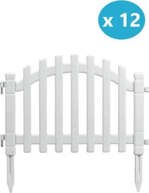 IRK-SB100 Sümbül Plastik Bahçe Dekorasyon Çiti 12'li Set Beyaz