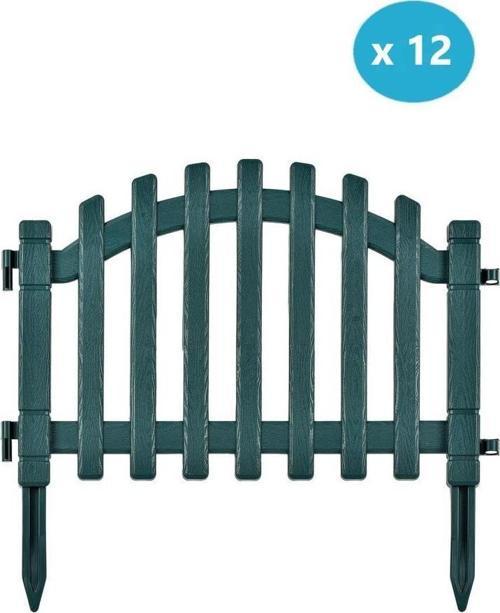 IRK-SB100 Sümbül Plastik Bahçe Dekorasyon Çiti 12'li Set Yeşil