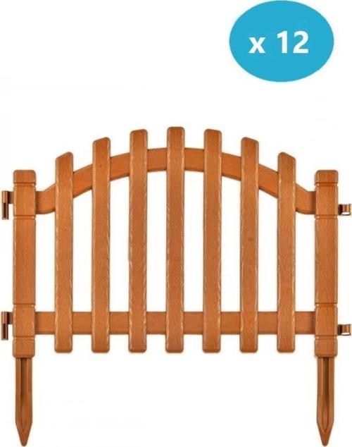 IRK-SB100 Sümbül Plastik Bahçe Dekorasyon Çiti 12'li Set Kahverengi