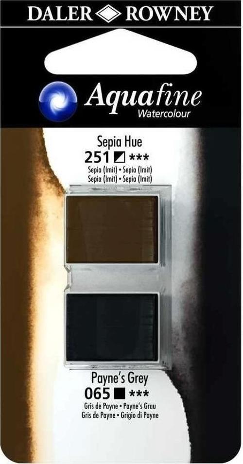 Aquafine 1/2 Tablet Sulu Boya 2'li Set SEPIA HUE / PAYNE'S GREY