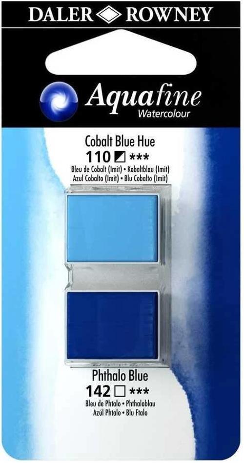 Aquafine 1/2 Tablet Sulu Boya 2'li Set COBALT BLUE HUE / PHTHALO BLUE