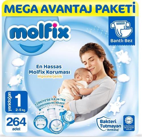 Bebek Bezi 1 Beden Yenidoğan Mega Avantaj Paketi 264 Adet