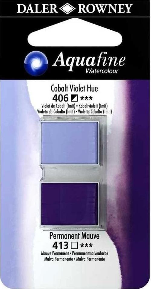Aquafine 1/2 Tablet Sulu Boya 2'li Set COBALT VIOLET HUE / MAUVE