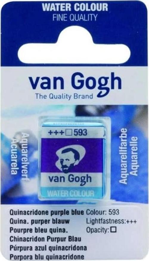 Van Gogh 1/2 Tablet Sulu Boya 593 Quinacridone Purple Blue