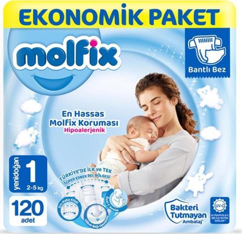 Bebek Bezi 1 Beden Yenidoğan Ekonomik Paket 120 Adet