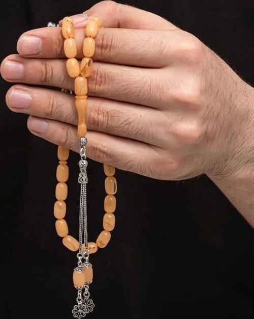 Gümüş Püskül Sıkma Kehribar Tesbih