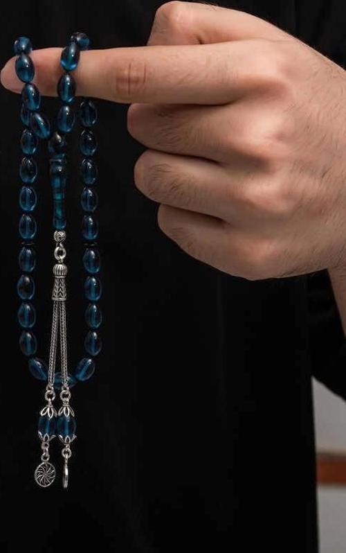 Gümüş Püskül Sıkma Kehribar Tesbih