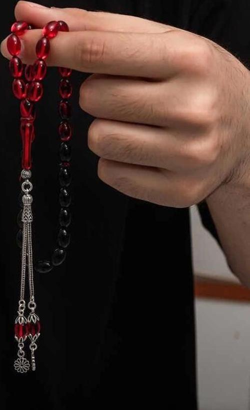 Gümüş Püskül Sıkma Kehribar Tesbih