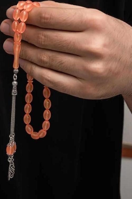 Gümüş Püskül Sıkma Kehribar Tesbih