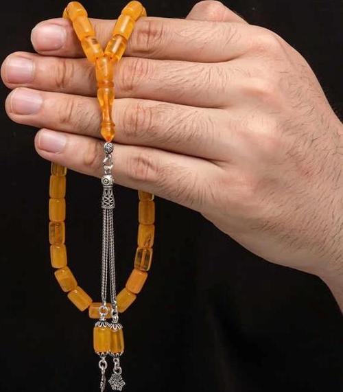 Gümüş Püskül Sıkma Kehribar Tesbih