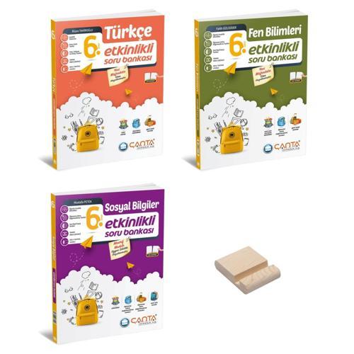 6. Sınıf Türkçe Fen Bilimleri ve Sosyal Bilgiler 3lü Set + Telefon Standı