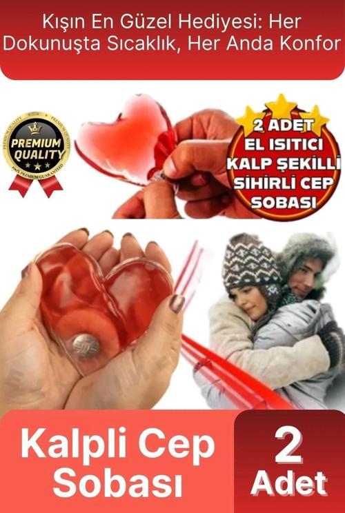 Premium Sihirli Jel Isıtıcı Tekrar Kullanılır Isınmatik Sıcak Su Torbası Kalpli Cep Sobası 2'li Set