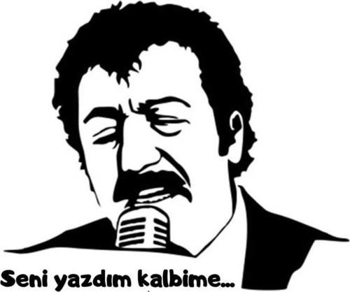 Seni yazdım kalbime Müslüm Gürses sticker traktör araç araba arkası yazı