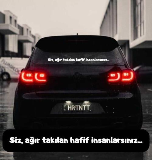 Siz, ağır takılan hafif insanlarsınız... araç arkası yazı sticker