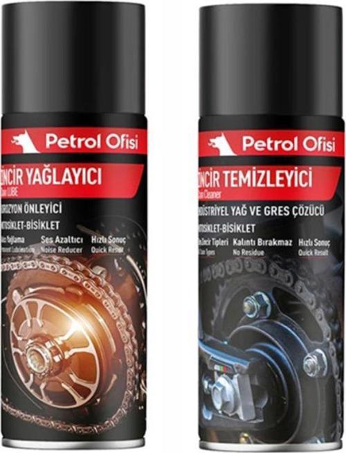 PO Motosiklet Zincir Yağı ve Temizleme Sprey Seti
