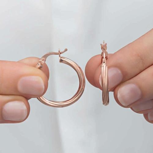 Gümüş Rose 3 Mm Burgu Şarnel Küpe