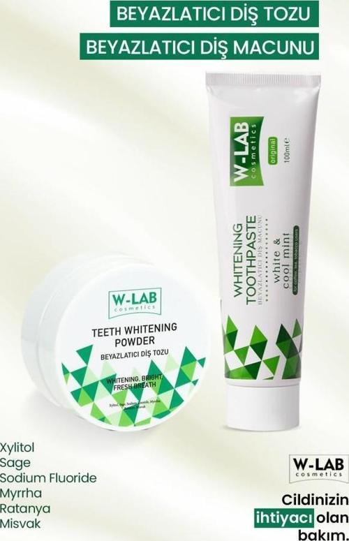 Beyazlatıcı Diş Macunu 100 Ml ve Beyazlatıcı Diş Tozu 75 Gr