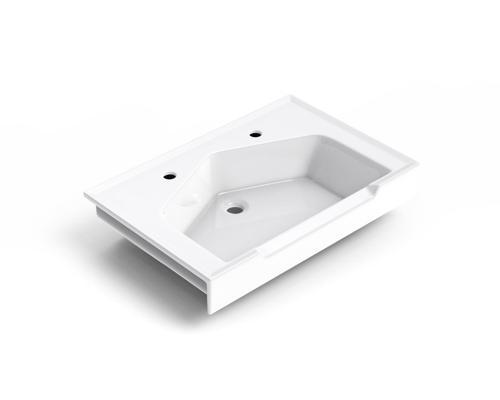 Seramik Kuaför Lavabosu 65 cm Beyaz Erkek Kare Lavabo
