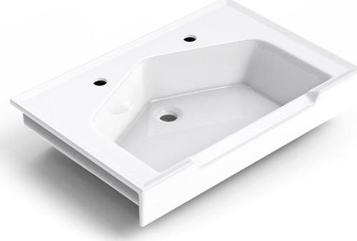 Seramik Kuaför Lavabosu 65 cm Beyaz Erkek Kare Lavabo